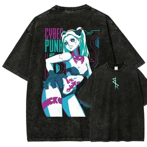 Cyberpunk Edgerunner Unisex Fit Washed T-Shirt  2