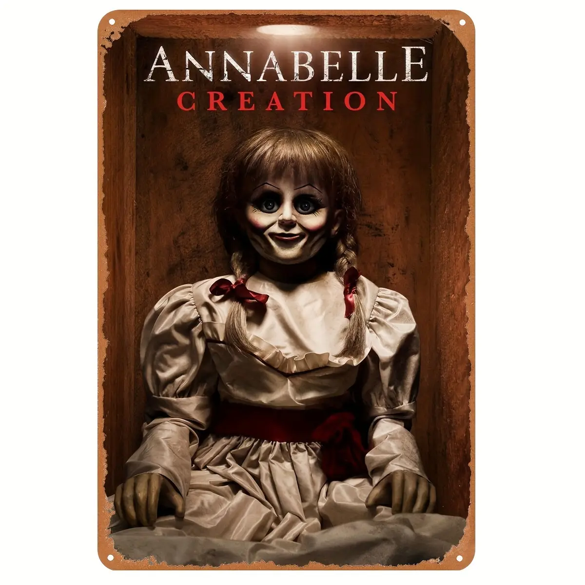 Annabelle: Creation Movie Poster Metal Tin Sign - 8x12in Artistic Graphic Picture Image Prints Collectible Wall Plaque, Adult Home & Office Decoration Items Supplies