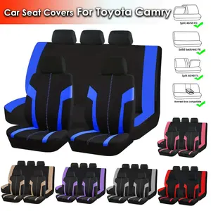 For Toyota Camry LE SE XSE 2021 2020 2019 2018-2011 Full Set Car Seat Covers, 100% Breathable Car Seat Protectors, 40/60 Split Rear Bench Seat Airbag Compatible
