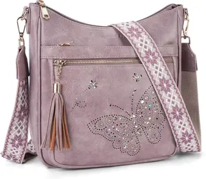 Medium Crossbody Bags for Women Trendy, Women's Butterfly  Handbags with Tassel