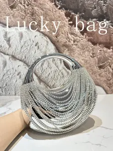 Luxurious Silver Color Rhinestone Accents Handbag for Women, Elegant Acrylic Material Clutch Design Purse, Versatile Use, Perfect for Parties, Weddings, Proms, Evening Events