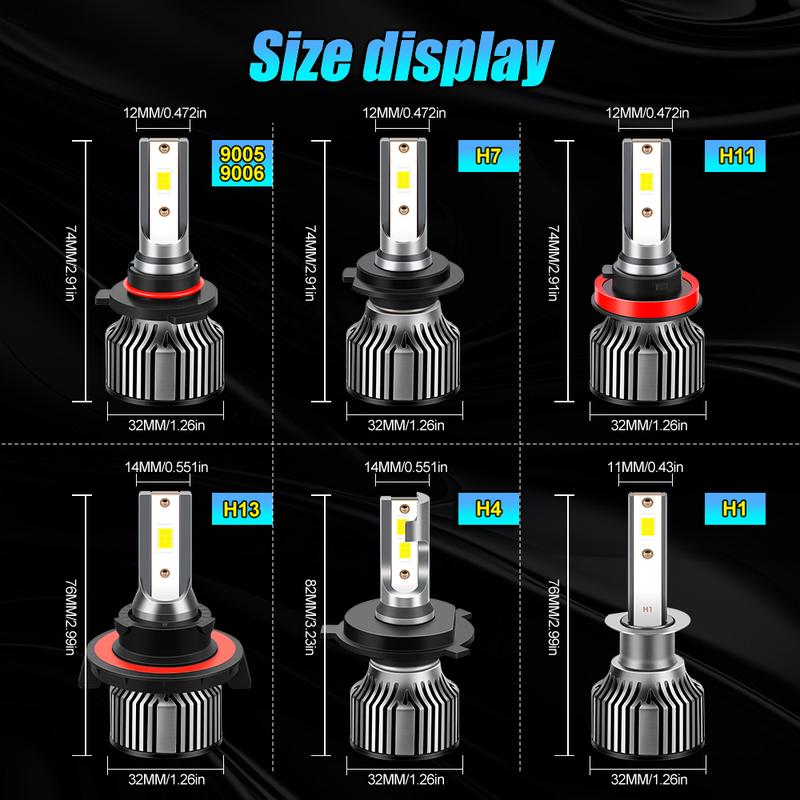 Roadsun 6pcs/4pcs Car LED Combo 9005/HB3 H11 H11 LED Headlight High/Low Beam+Fog Bulbs 6000K Durable Aviation Aluminum 800% Brighter