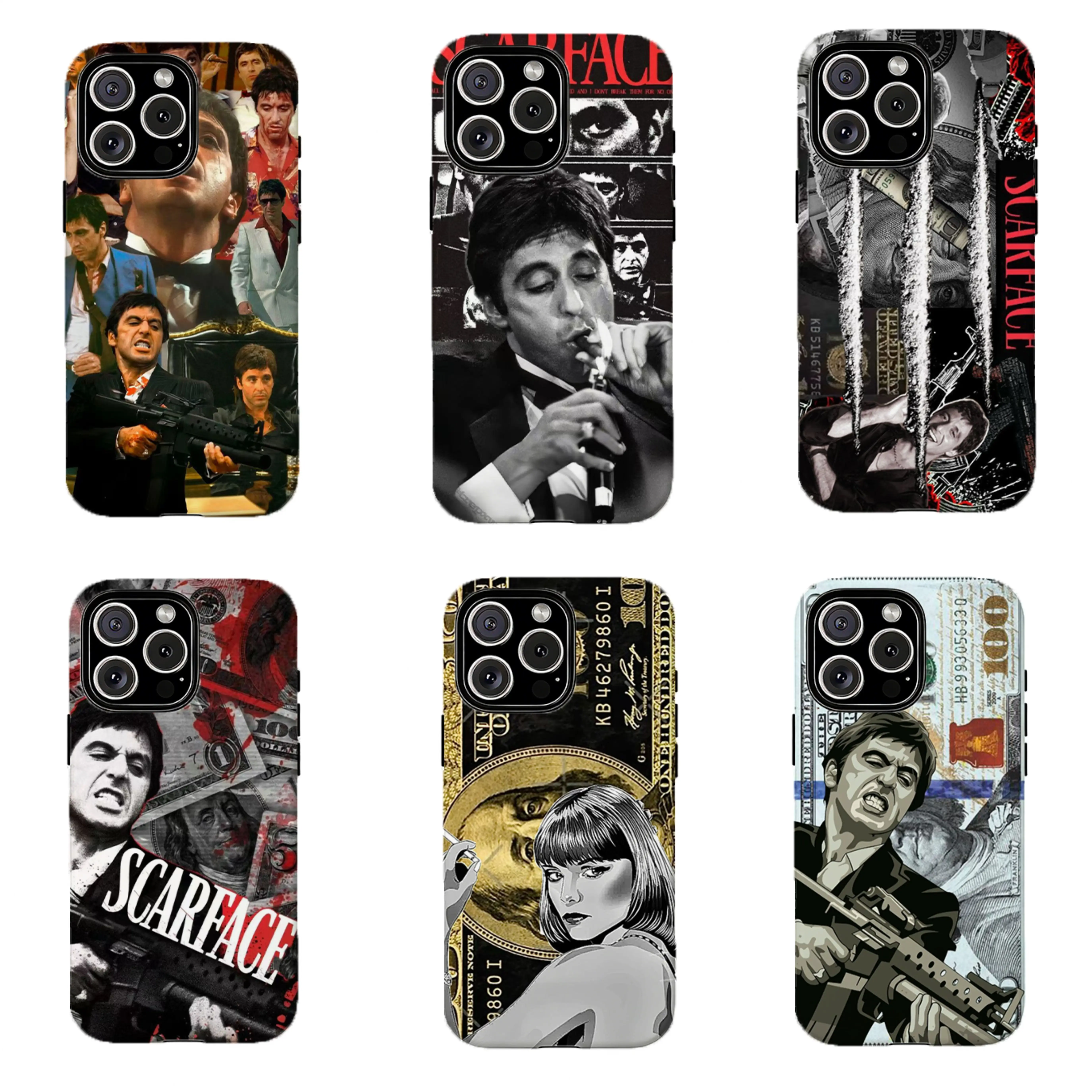 Scarface Tony Montana Retro Collage Phone Case,for iPhone 16 15 14 13 12 11 17Pro Max,for Samsung S25 S24 S23 S22 Ultra,Gifts For Fans, Phone Accessories