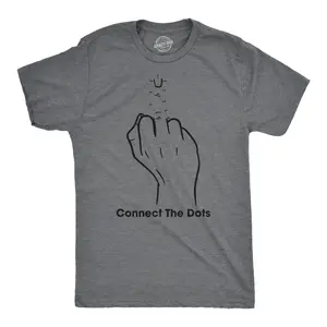 Mens Funny T Shirts Connect The Dots Sarcastic Middle Finger Graphic Novelty Tee for Men Mens Funny T Shirts Cool Vintage Fashion T-Shirt Gift Classic Menswear Funny Sarcastic Short Sleeve Novelty Tees for Guys Dark Grey