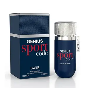 Emper Genius Sport Code Eau de Parfum - Vibrant Fragrance with Mint Mandarin & Vetiver Notes - Regular Edition 100ml