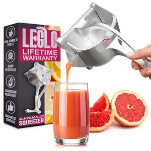 Hand Juicer Squeezer with Ergonomic Heavy Duty Handle 20 oz Aluminum Bowl Lemon Juicer with Pour Spout Manual Citrus Press for Lemon Orange Lime Grapefruit Pomegranate