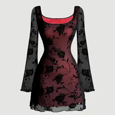 white christmas dresses Long Black Prom Dress with Purple Sequin Flowers Black / 00