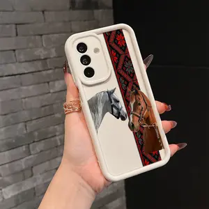 A stylish phone case with horse print pattern, TPU shockproof full protection case, suitable for Samsung S21/22/23/24/25/NOTE20 PLUS ULTRA FE A13/14/15/16/17/33/34/35/36/52/53/54, an ideal gift for friends and family, T257