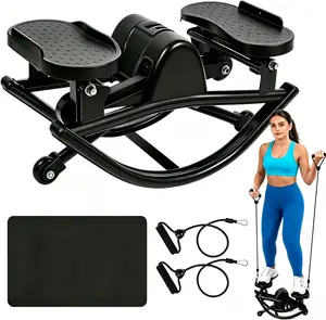 Wetough Rocking Steppers for Exercise at Home, 3D Motion Stair Stepper with Resistance Bands for Full Body Workout & Low-Impact Balance Board, 350 LBS Loading Capacity Exercise Equipment