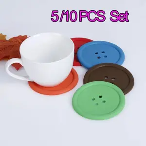 5 10PCSMike Coffee silicone table mat Slip Insulation Pad Drink Holder Cup Coaster set individual placemat stand hot coasters