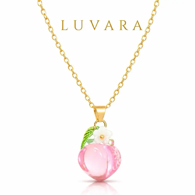 LUVARA Peach Necklace 18K Gold Plated Stainless Steel
