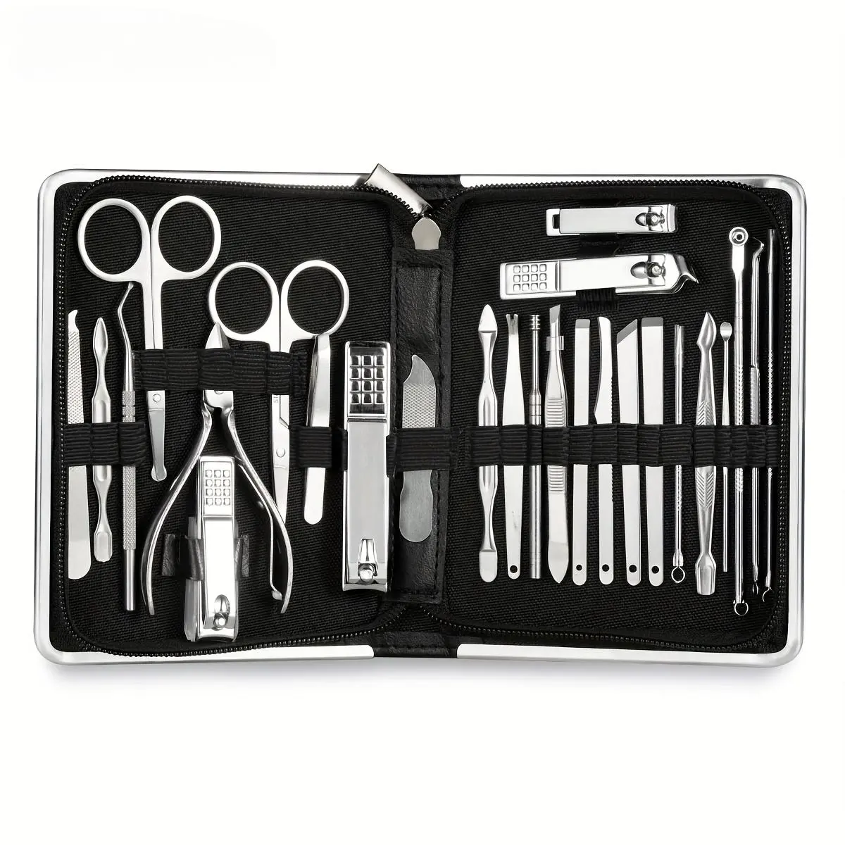 26 Pcs Nail Clippers Manicure Set Stainless Steel Nail Cutter Scissor Cuticle Nipper Nail Tools Set Nail File Kit Nail Supplies Nail Products