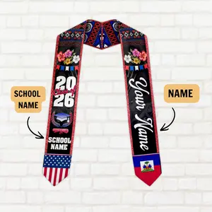 Personalized Haitians American Flag Graduation Sash 2026, Haiti Graduation Stole, Graduation Gifts