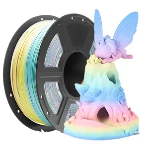 1kg Pla Filament 1.75mm, Pla Tri-Color Rainbow Filament, 3D Printer Material, Durable & Versatile Design, Ideal for DIY Projects