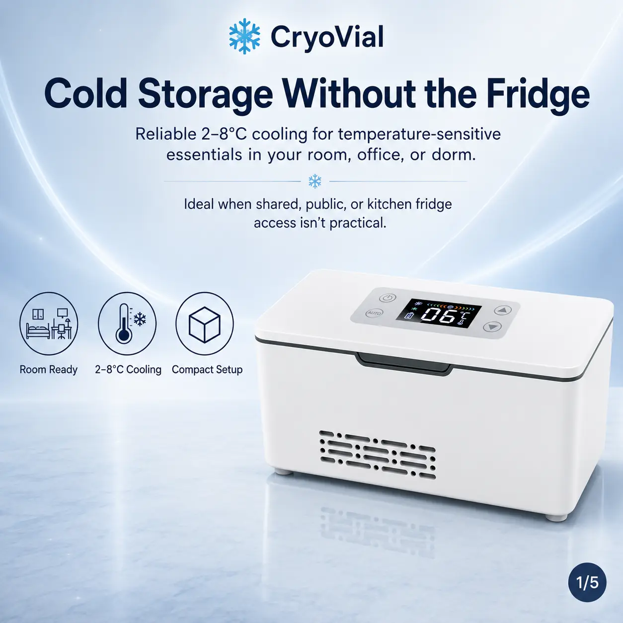 CryoVial Peptide Preservation Cooler CryoVial Peptide Preservation Cooler