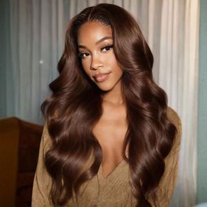 New In| UNice Glueless Auburn Brown Loose Wave Wig with Drawstring Pre Cut 13x4 HD Lace Frontal Human Hair Wigs Natural Haieline for Beginners Friendly # summerwins