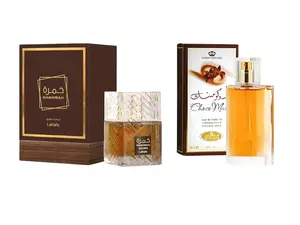 (2pc Bundle Pack) Khamrah Qahwa by Lattafa, 3.4oz + Choco Musk by Al-Rehab, 50ml EDP Spray