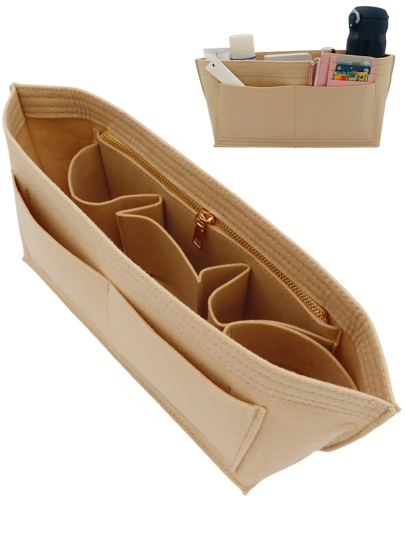 Bag Insert Organizer, Purse Insert Organizer, Lightweight Travel Bag Organizer Shaper for Women Bags, Felt Bag Organizer Insert for LongChamp, Coach City 30/33, Nevefull and Goyard, Pouch Pocket, Side Organizer Bag, Travel Accessories