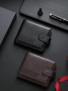 Stylish Vintage Wallet Business Office Multi-Function Portable Men's Front Pocket Wallet Coin Purse Minimalist Clutch Bag Set Short Wallet for Men Thanksgiving Gift for Men Christmas Gift for Boyfriend