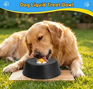 Slow Feeder Dog Bowls for Liquid Treat, [Built-in Rolling Ball] No Spill Bone Broth Dog Licking Bowl, Multi-Purpose Puppy Yogurt Feeder Bowl for All Breeds Dietary Supplement Post-op Nutrition