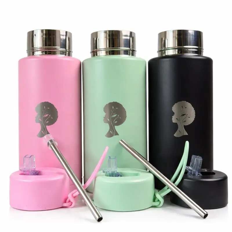 Termo Acero Inoxidable Mate with Straw - 34 oz, Ideal for Cold and Hot Beverages, Durable and Stylish Design