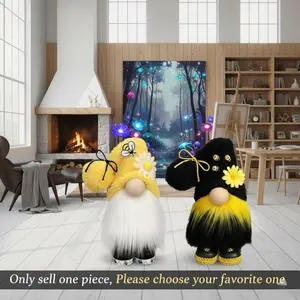 Bee Festival Faceless Doll Standing Figure, Creative No-Face Elderly Holiday Gift Decoration, Unique Festive Ornament