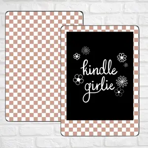 Tan Checkered Kindle Skin | Removable Kindle Skin | Kindle Decal | Kindle Accessories | Kindle/ E-Reader Accessory | Bookish Gifts