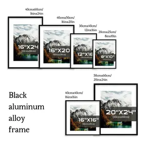 Aluminum Frame with Acrylic Front - 8x10 12x16 16x24 Inch Shatterproof Photo Frame, Crystal Clear Wall Art Display for Home/Office - Lightweight, Easy to Hang (Black) Decor Hanging  Industrial