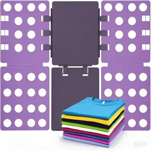 Adjustable Clothes Folding Board for Laundry, Easy-to-Use T-Shirt Folder with PP Plastic Material, Reusable Garment Organizer, Space-Saving Black Folding Tool for Wardrobe