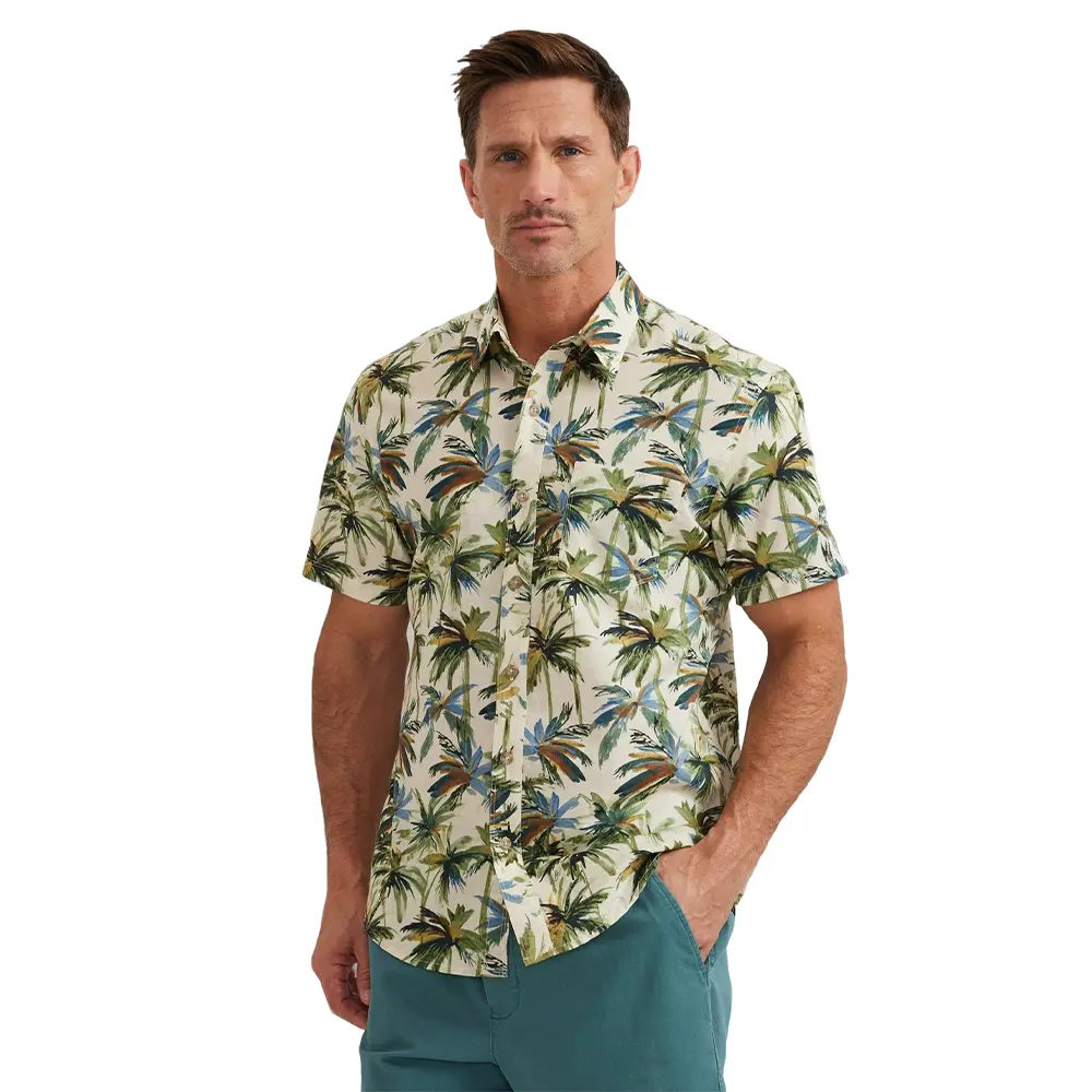 Eddie Bauer Men's Baja Short-Sleeve Shirt 100% Cotton Lightweight Warm-Weather Beach Casual Stylish