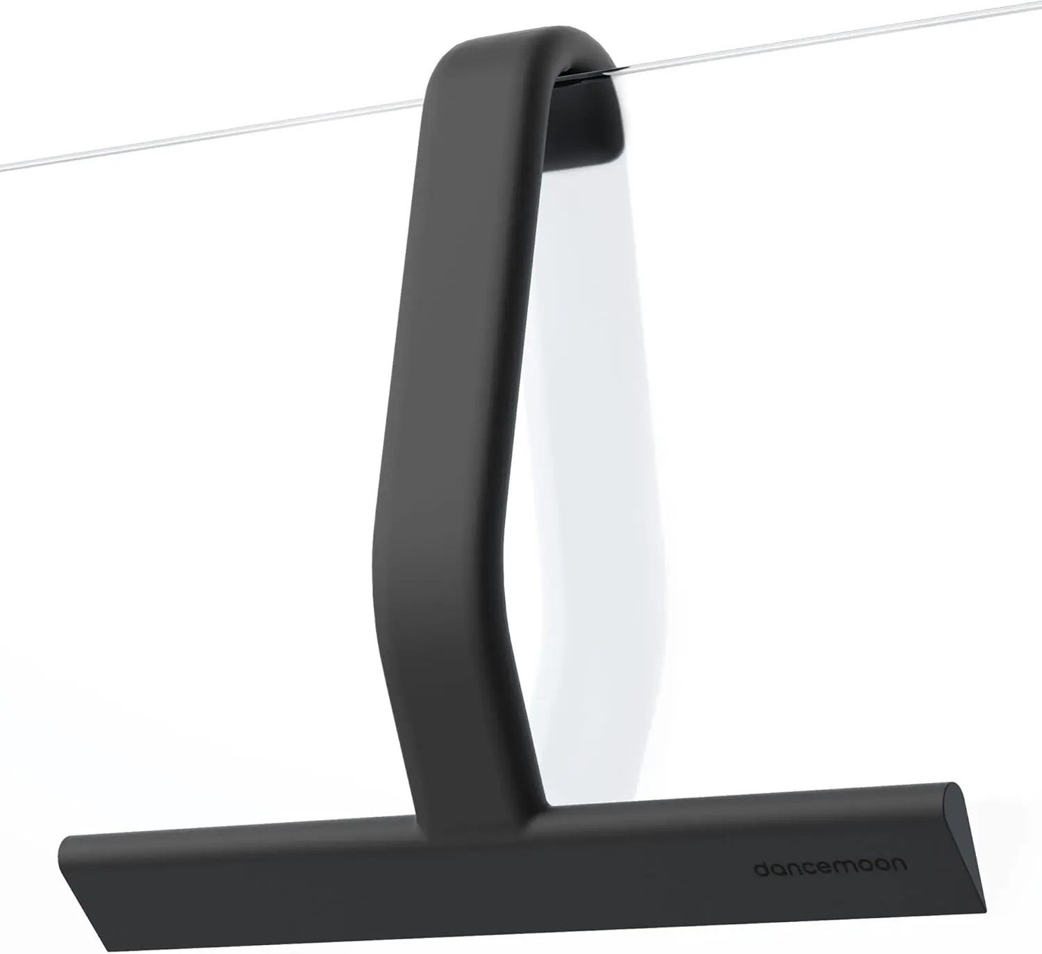 dancemoon JustHang Shower Squeegee for Glass Doors, All-One-Piece Award-Winning Silicone Squeegee with Built-in Hook for Bathroom, Window, Mirror, Tile Wall,Car, Streak-Free Cleaner Tool,10-Inch Black