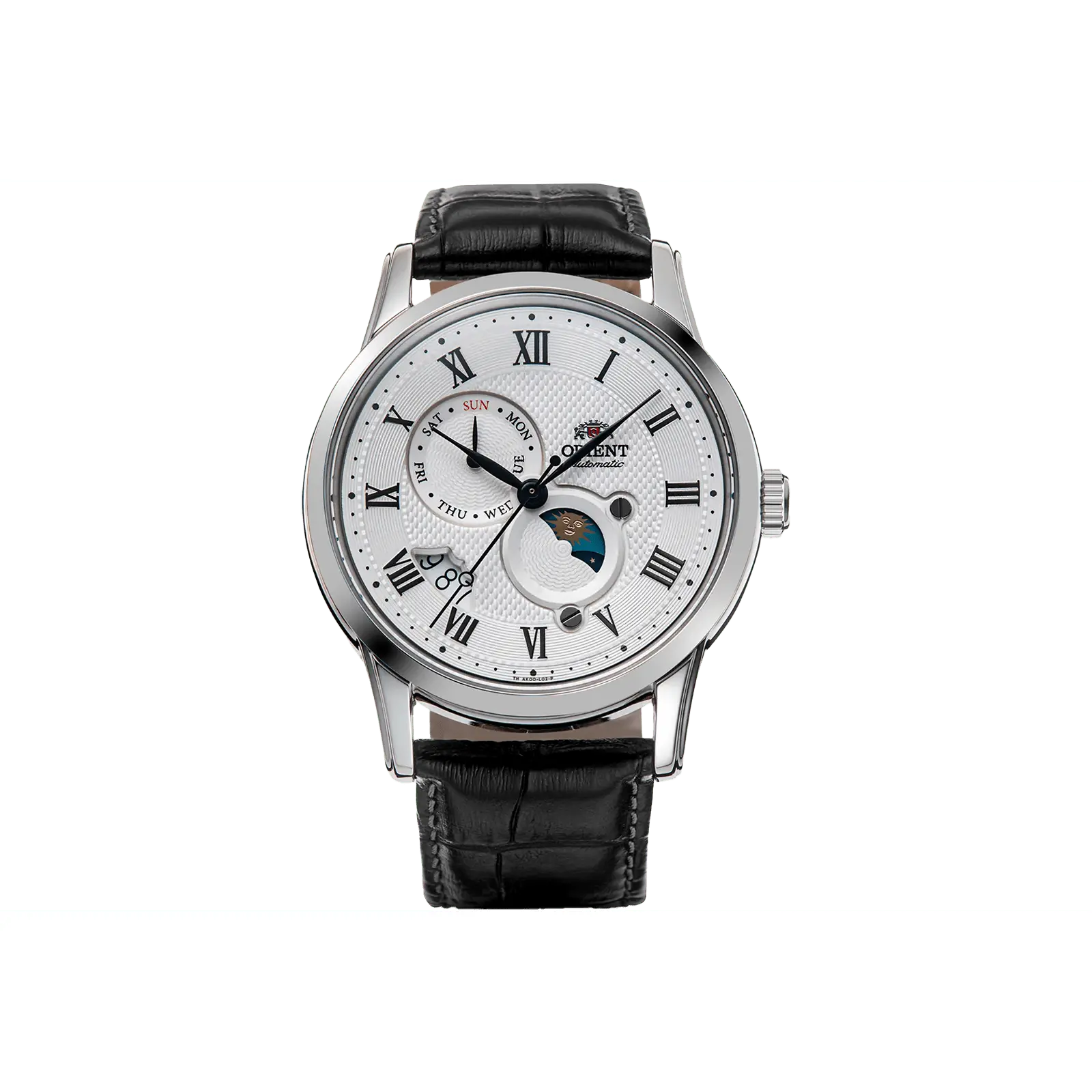 Orient Men's Classic Elegant Analog Automatic Date Stainless Steel Wristwatch - 42.5mm, Sapphire Crystal, Day-Date Subdials, RA-AK0008S30B, Analog Watches, Stainless Steel Watch, Automatic Date Wristwatch