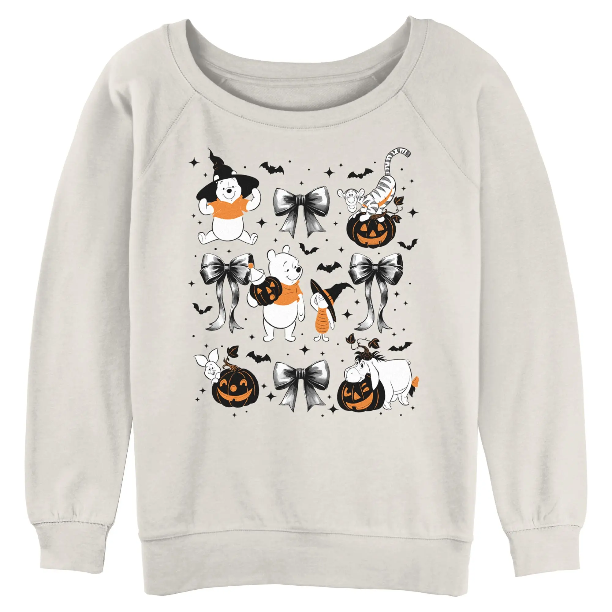 Winnie the Pooh Halloween Bear And Friends Theme Bows Juniors Sweatshirt, Candy, Hoodie