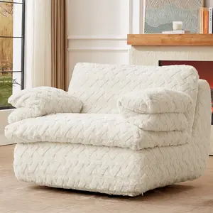 4-in-1 Boneless Lounge Sofa Chair, Swivel, Fixed, Blanket Armrests, Fluffy Corduroy, Eco-Friendly & No Assembly, Perfect for Bedroom, Living Room and Reading Room, sofá comprimido para apartamento, silla, sillón, fácil de armar
