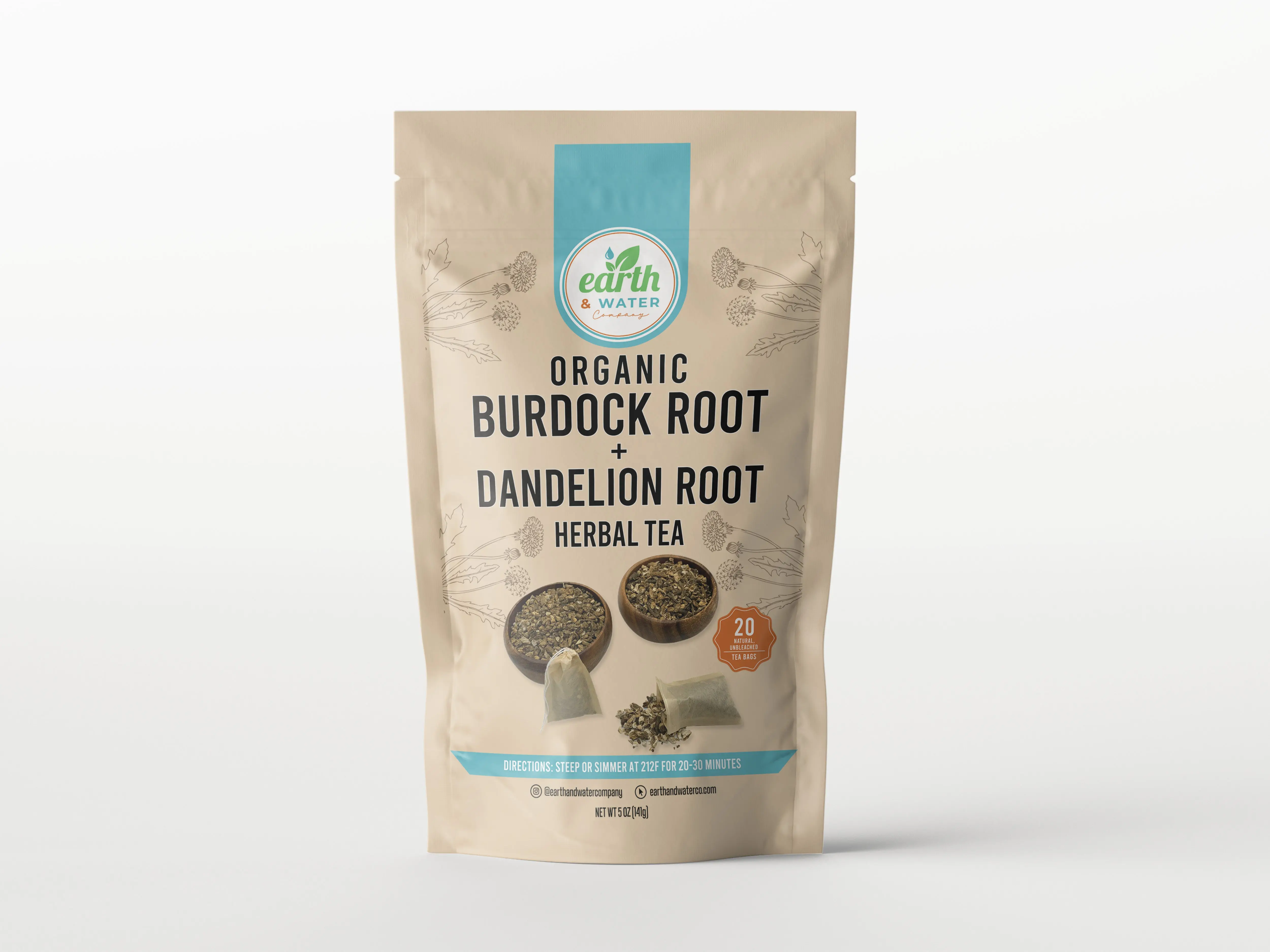 Burdock Root + Dandelion Root Herbal Tea Burdock Root + Dandelion Root Herbal Tea