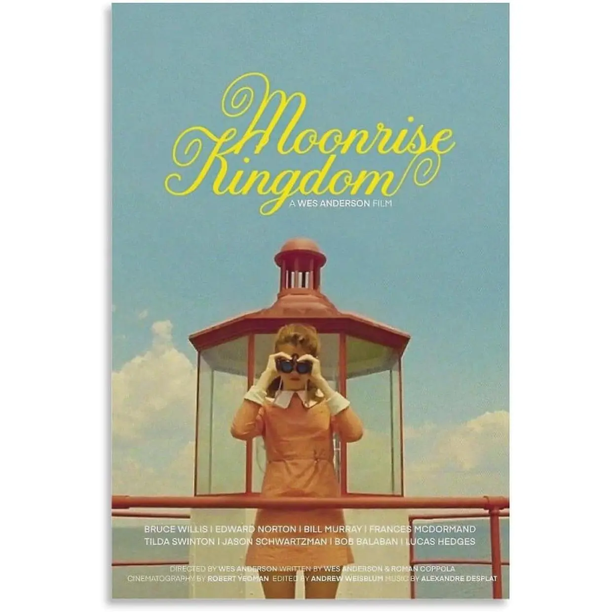 Moonrise Kingdom Movie Poster 1 Living Room Wall Art Oil Painting Interior Decoration Frame Style Artistic Ornaments Modern Abstract Blue Brushstrokes