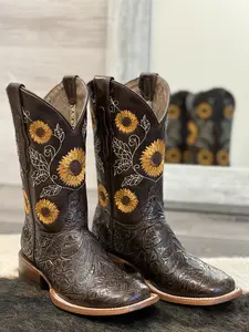 Reywelt 071 Girasol sincelada boots western vaquero cowgirl floral pattern
