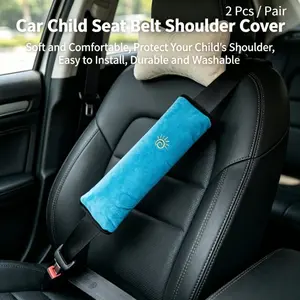 Kids Seat Belt Pillow 2 Pack - Soft Plush Car Seatbelt Cover, Car Seat Attachment, Detachable Washable Shoulder Neck Support Cushion, Safety Belt Protector Pad for Children & Adults, Universal Fit for Vehicle Travel