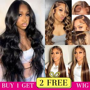 [Combo sale 28''& 22''&22''] Buy 1 get 3 wig 13x4 Body Wave Lace Front Wigs Human Hair Transparent Lace Frontal Human Hair Wigs Pre Plucked 180% Density