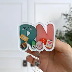RN Shaker Badge Reel: Nursing ID Holder for Nurses