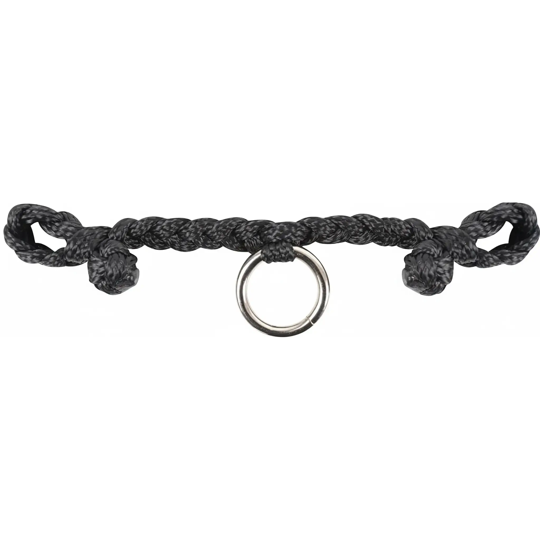 Rattler Jerkline Bit Hobble - Black Flat-Braided Mule Tape with O-Ring for Calf Roping