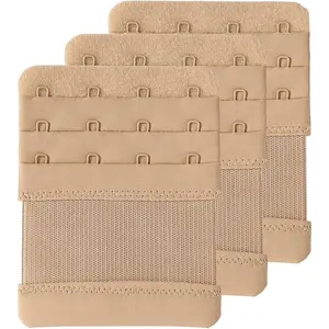 Bra Extenders 4 Hook Soft Stretchy Bra Extension 4 Hooks, Pack of 3