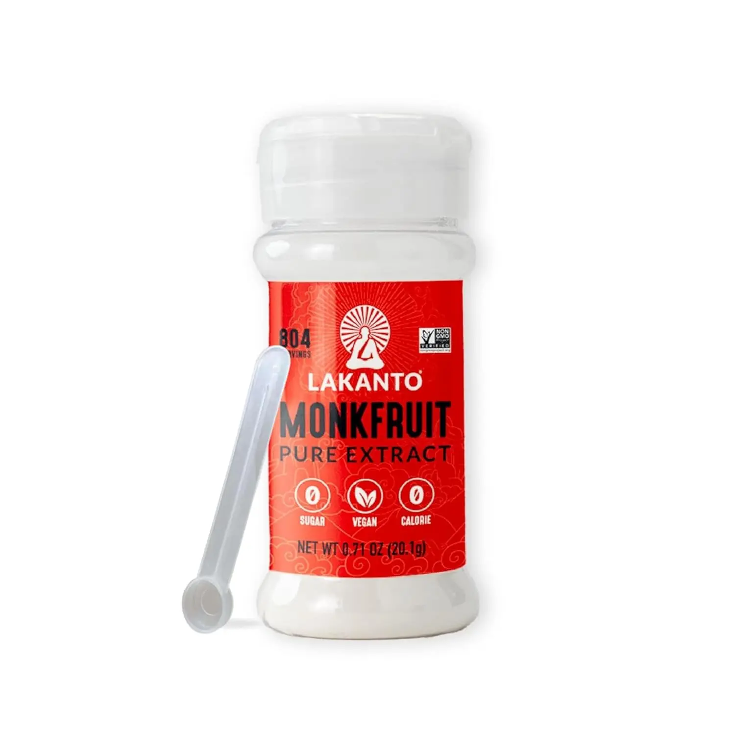 Lakanto Pure Monk Fruit Sweetener Extract Powder - Erythritol Free, High Purity MV50, Mogroside 50, Great for Coffee, Tea, Smoothies, Desserts, Jams, Cereal, Dressings, Sauces (0.71 oz)