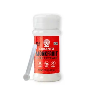 Lakanto Pure Monk Fruit Sweetener Extract Powder - Erythritol Free, High Purity MV50, Mogroside 50, Great for Coffee, Tea, Smoothies, Desserts, Jams, Cereal, Dressings, Sauces (0.71 oz)