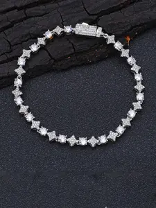 Noble light luxury high-end hip-hop 6mm star synthetic zircon tennis chain light luxury high-end jewelry personalized men's bracelet Elegant jewelry bracelet