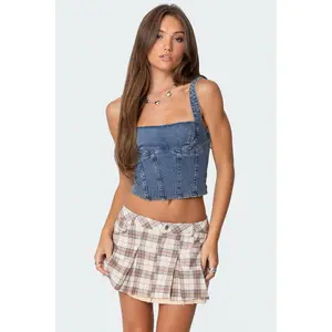 Pollie Denim Bustier Top