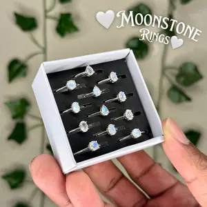 Faceted Moonstone Rings