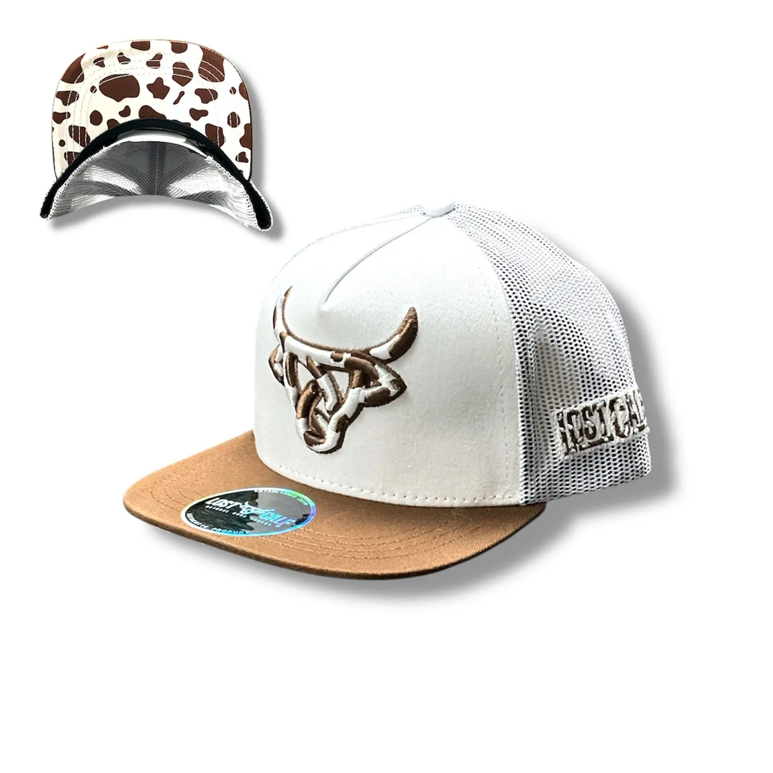Youth Lost Calf Hat -  Cowhide White/Brown Flat