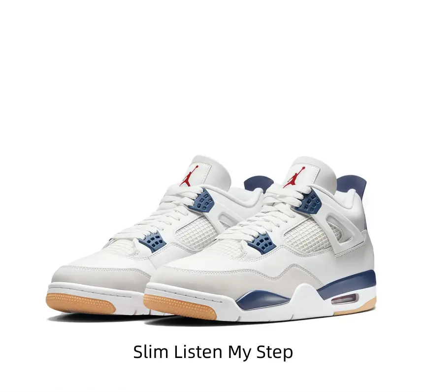 This soft off-white leather mid-top sneaker carries warm retro street aesthetics. Breathable grid mesh prevents stuffiness, navy overlays and gum rubber outsole deliver vintage texture, matching jeans for all-season gentle urban daily outfits.