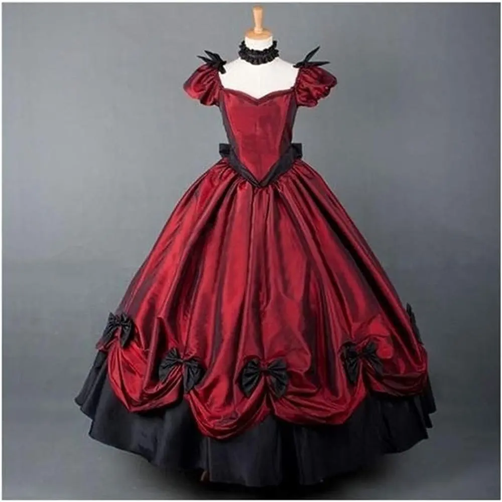 Gorgeous Retro Lady's Dress - European Medieval Victorian Lolita Ball Gown with Adjustable Bow